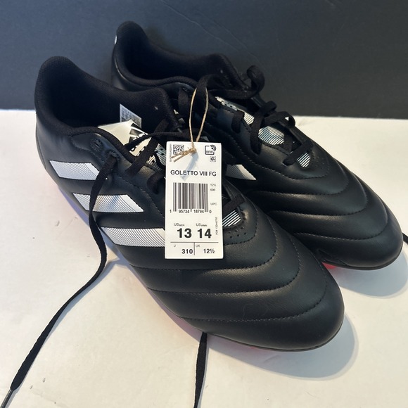 Adidas Goletto VIII FG Men's Sz 13 Woman's Sz 14 Unisex Black Soccer Cleats NEW - Picture 1 of 7